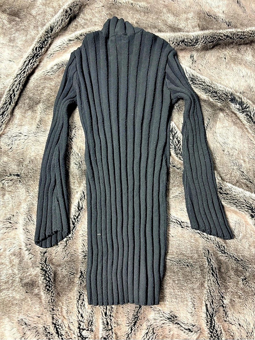 Lovers and Friends Unstoppable Dress Black Ribbed Midi Size Large